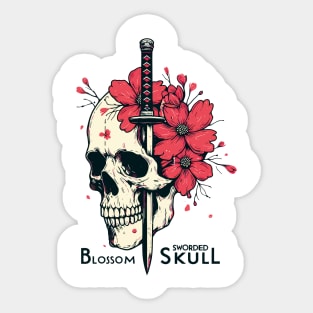 Sworded Blossom Skull Sticker